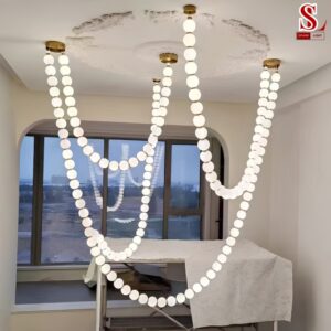 Đèn chùm thả trần hình dây ngọc trai fl1030