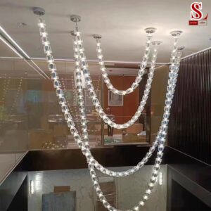 Đèn chùm thả trần thông tầng pha lê fl1034