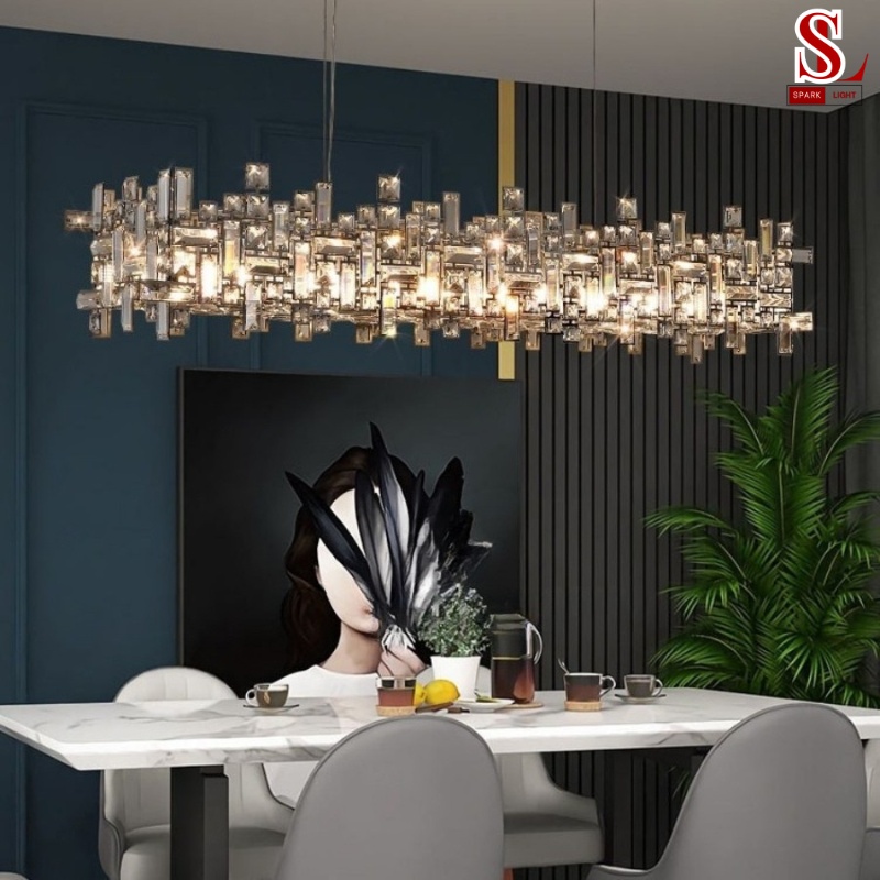 Đèn thả trần pha lê hình chữ nhật fl1033 Đèn thả trần pha lê hình chữ nhật fl1033 - Ảnh 2