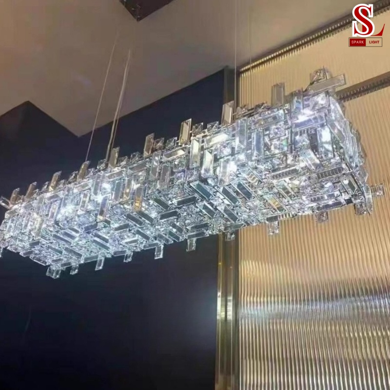 Đèn thả trần pha lê hình chữ nhật fl1033 Đèn thả trần pha lê hình chữ nhật fl1033 - Ảnh 3