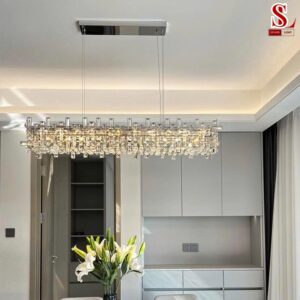 Đèn thả trần pha lê hình chữ nhật fl1033